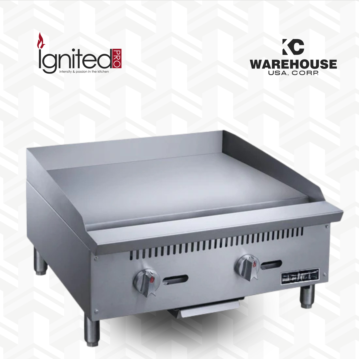 24 in. W Griddle with 2 Burners