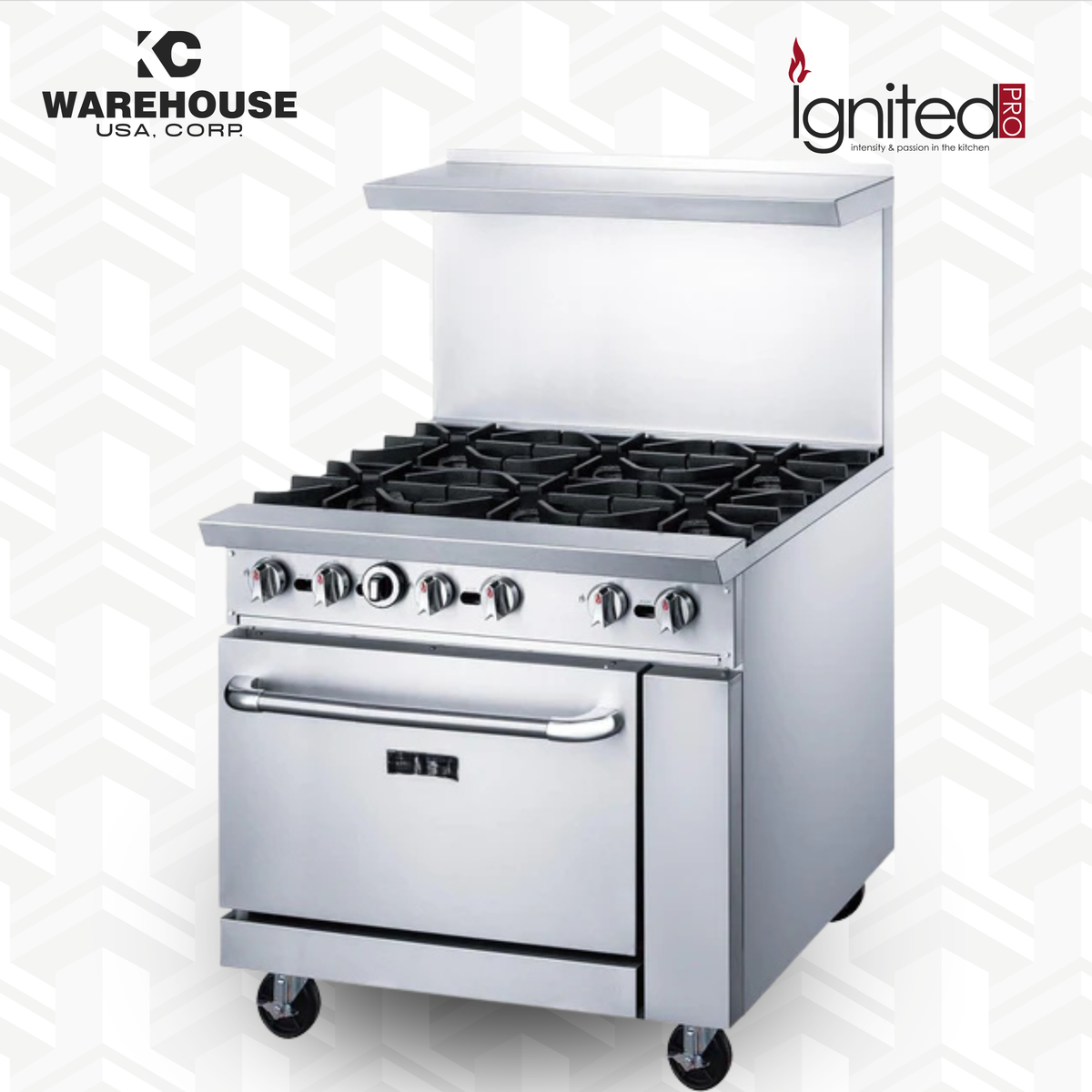 36" Gas Range with Six (6) Open Burners