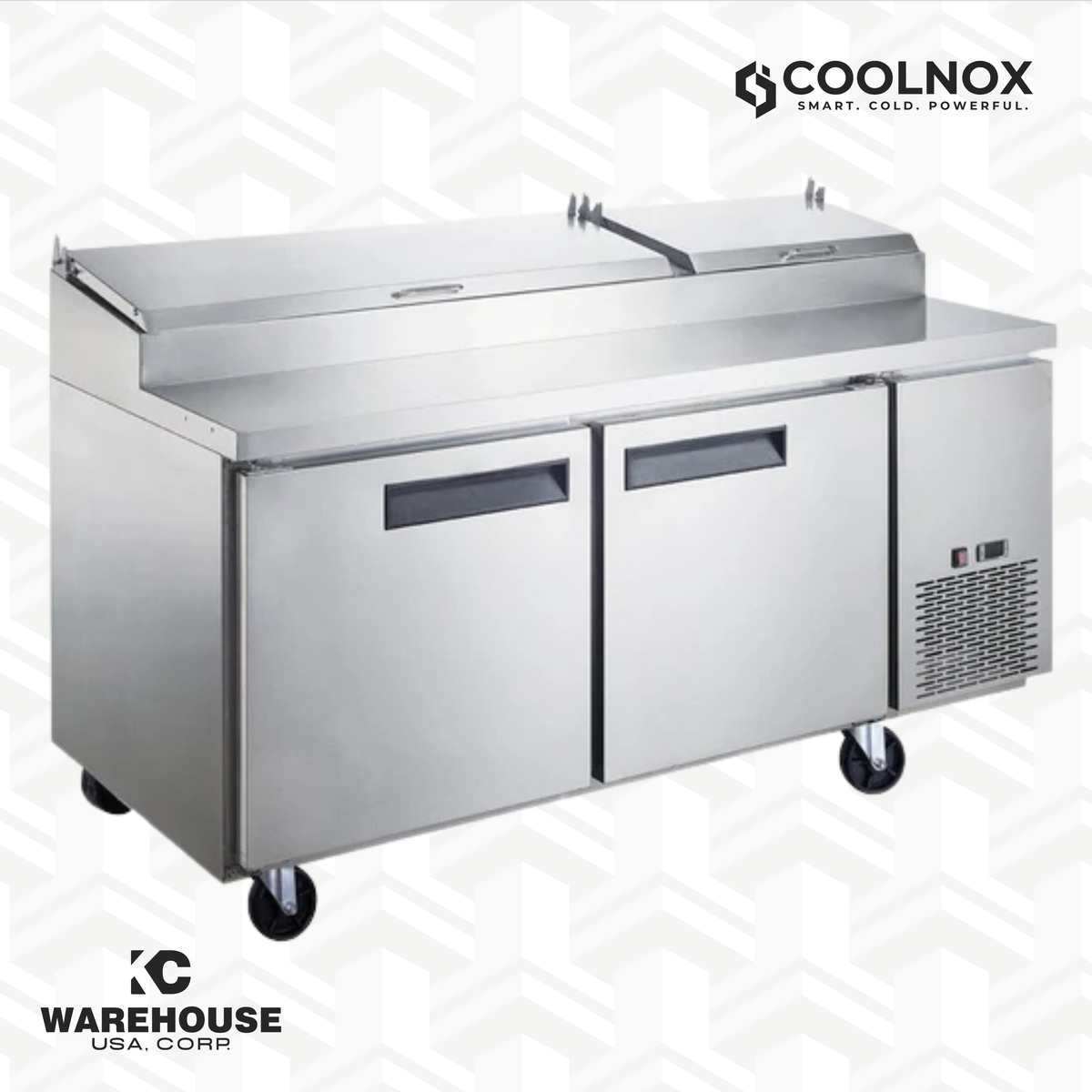 Commercial 2-Door Pizza Prep Table Refrigerator