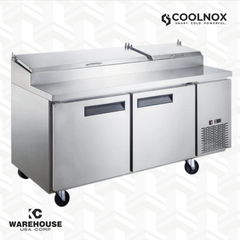 Commercial 2-Door Pizza Prep Table Refrigerator