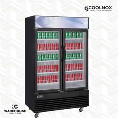 Commercial Glass Swing 2-Door Merchandiser Refrigerator