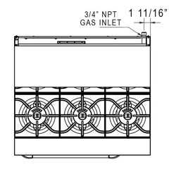 36" Gas Range with Six (6) Open Burners